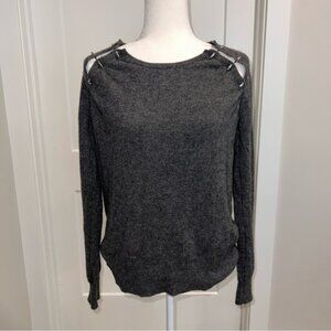 The Kooples Charcoal Off-the-Shoulder Sweater 90% wool 10% cashmere